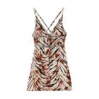 Spaghetti-strap Tiger Print Mini A-line Dress