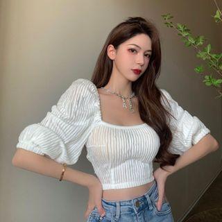 Short-sleeve Ripped Blouse