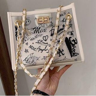 Chain Print Shoulder Bag