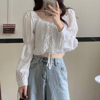 Bow Detail Cropped Blouse