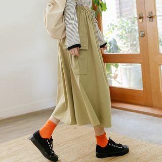 Drawcord Long Cargo Skirt