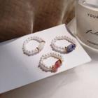 Faux Pearl Elastic Ring