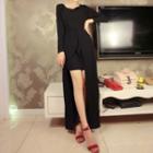 Mock Two Piece Long-sleeve Maxi Dress