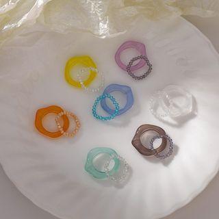 Set: Irregular Acrylic Ring + Bead Acrylic Ring