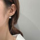 Faux Pearl Alloy Bow Earring 1 Pair - As Shown In Figure - One Size