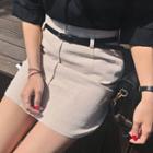 Ramie H-line Mini Skirt With Belt