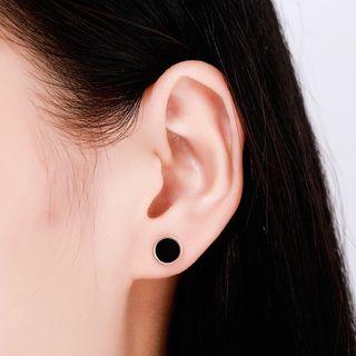 Stainless Steel Disc Stud Earring