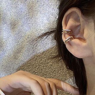 Rhinestone Cuff Earring 1 Pair - E3136 - Gold - One Size