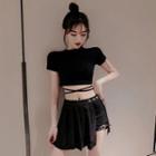 Short-sleeve Strappy T-shirt / Skort