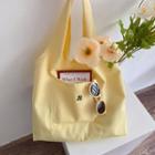 Set: Canvas Tote Bag + Pin With Badge - Yellow - One Size