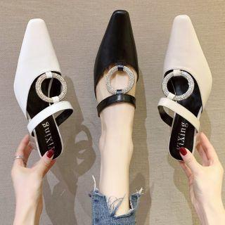 Block-heel Hoop Accent Mules