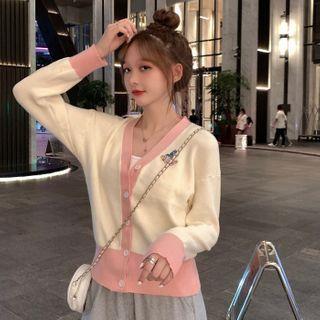 Unicorn Embroidered Buttoned Knit Top As Shown In Figure - One Size