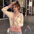 Unicorn Embroidered Buttoned Knit Top As Shown In Figure - One Size