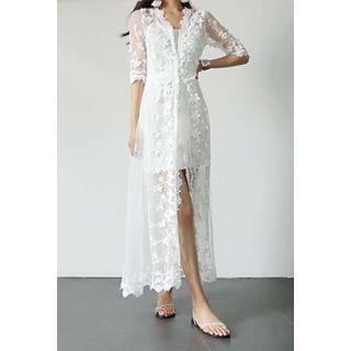 Set: Lace Evening Gown + Slipdress