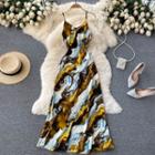 Print Tie-dye Spaghetti-strap Dress