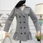 Double-breasted Slim-fit Plaid Dress