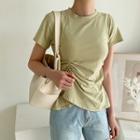 Crew-neck Ruched T-shirt