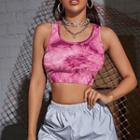 Tie-dye Short-sleeve Crop Top