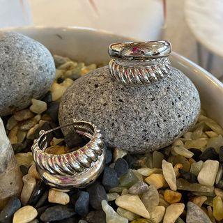 Bold Hoop Earrings Silver - One Size