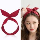 Self-tie Fabric Hairband Faux Suede - Dark Blue - One Size