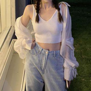 Spaghetti Strap Knit Top / Shirt
