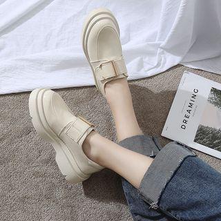 Adhesive Strap Patent Platform Shoes