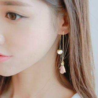 Faux Pearl Fabric Drop Earring