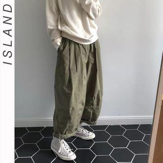 Wide-leg Pants Army Green - One Size