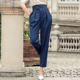 High Waist Cropped Baggy Dress Pants