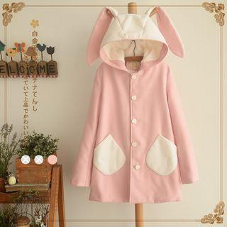 Rabbit Ear Panel Fleece-lined Coat