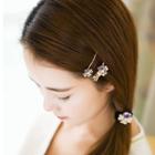 Set Of 3 : Embellished Clover Hair Tie + Hair Clip + Hair Pin