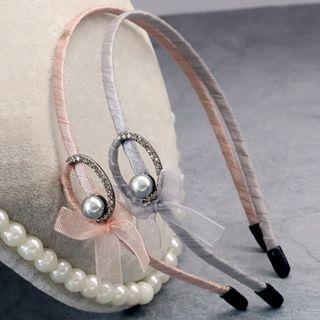 Faux Pearl Bow Headband