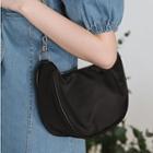 Zipper Shoulder Bags Black - Black