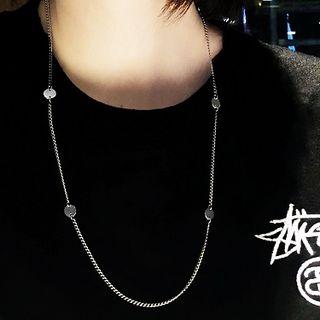 Stainless Steel Disc Necklace As Shown In Figure - One Size