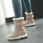 Furry Trim Bow Accent Short Boots