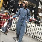 Denim Cropped Jumpsuit