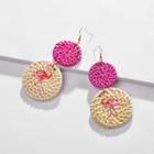 Woven Disc Dangle Earring 1 Pair - As Shown In Figure - One Size