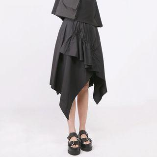 Ruffled Asymmetric A-line Skirt
