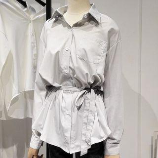 Long-sleeve Sashed Shirt