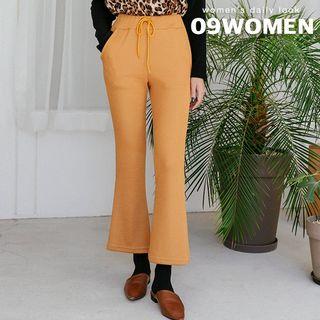 Plus Size Rib-knit Boot-cut Pants