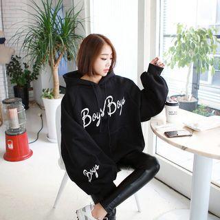 Hooded Lettering Loose-fit Sweatshirt