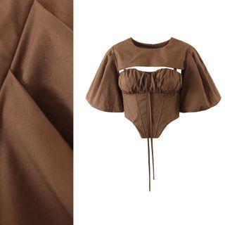Set: Corset Top + Short-sleeve Shrug