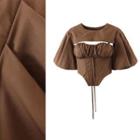 Set: Corset Top + Short-sleeve Shrug