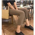 Cropped Asymmetric Boot Cut Pants