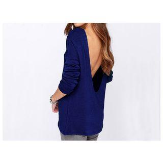 Long-sleeve Open Back Top