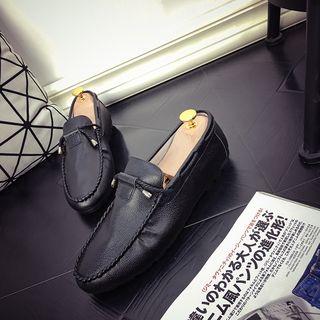 Faux-leather Cross String Loafers