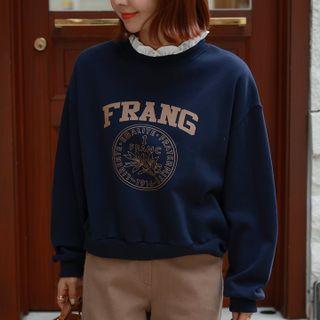 Frill-neck Letter Sweatshirt