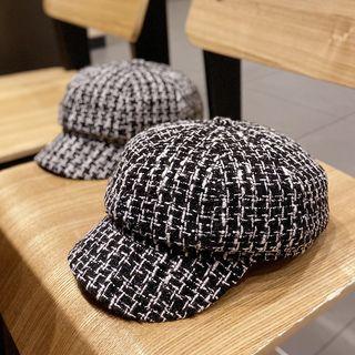 Tweed Beret Cap Black - M