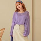 Colored Sheer Oversized Knit Top