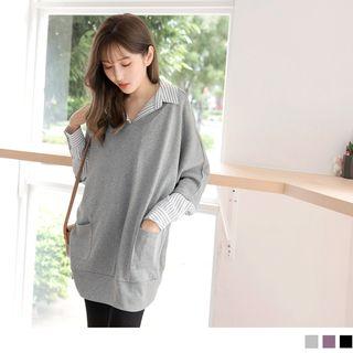 V-neck Double-pocket T-shirt Dress